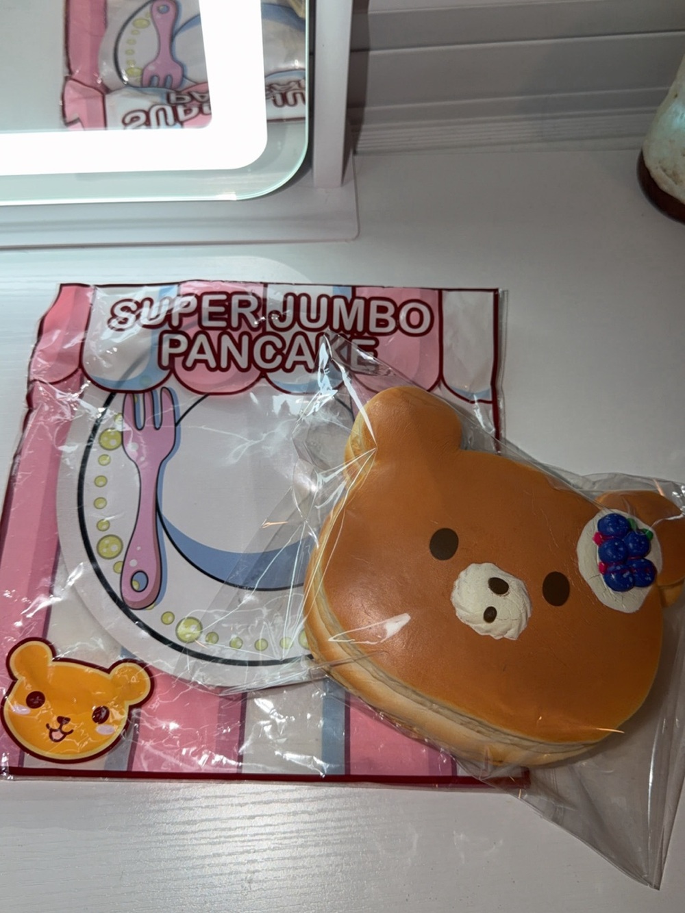 Authentic Puni Maru Super Jumbo Bear Pancake Squishy - Blueberry Version | Rare!
